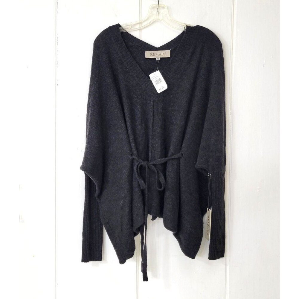 Remain Charcoal Gray  Belted Pullover Sweater NWT